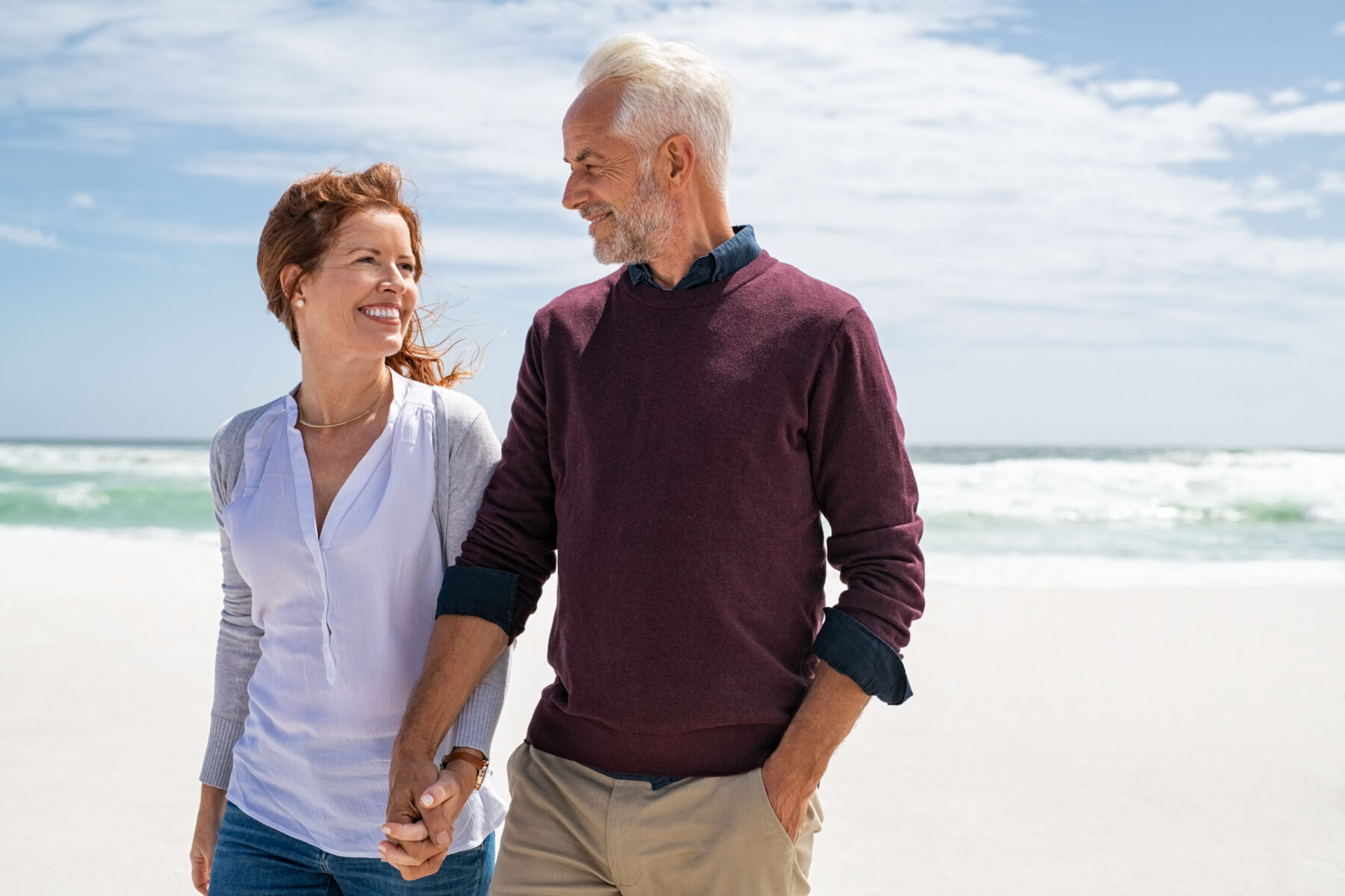 couple on beach on south padre island