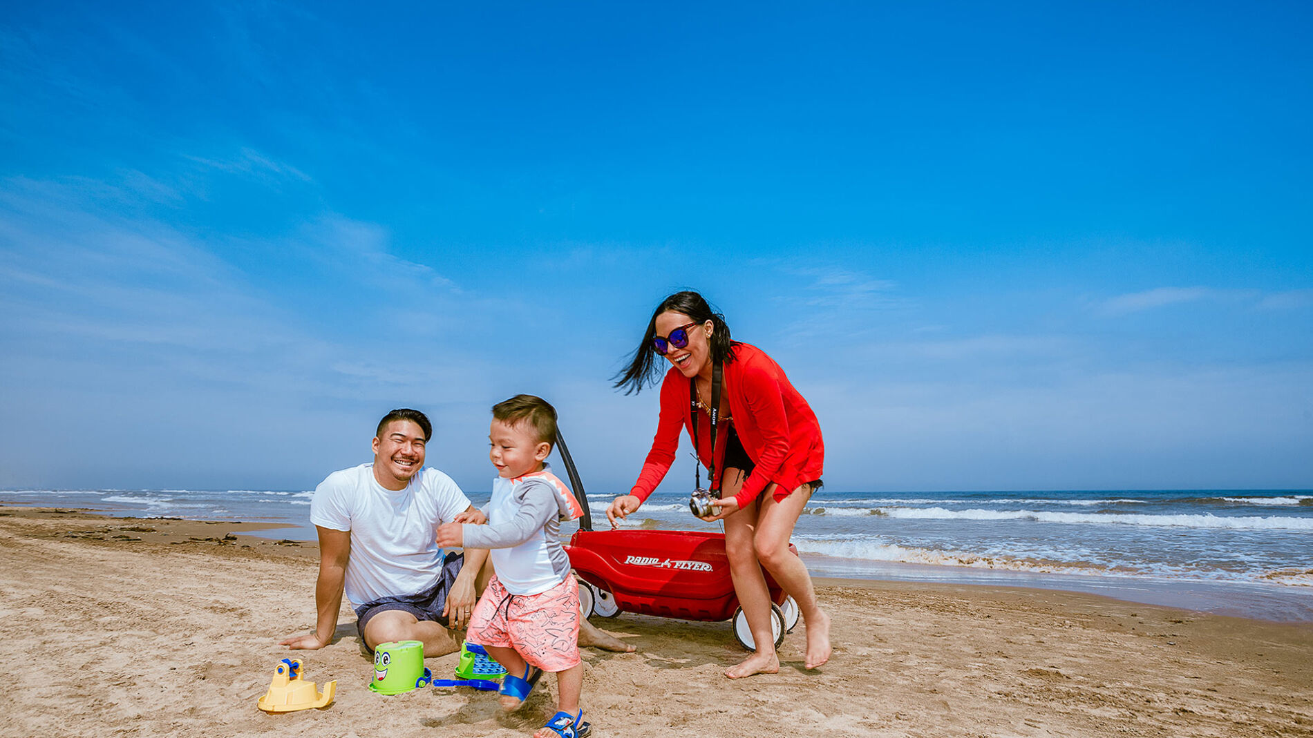 Family on South Padre Island beach